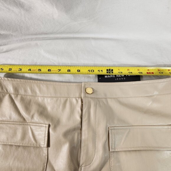 Marc New York Womens Straight Pencil Skirt Size 16 Latte Beige Front Pockets NWT - Picture 8 of 13